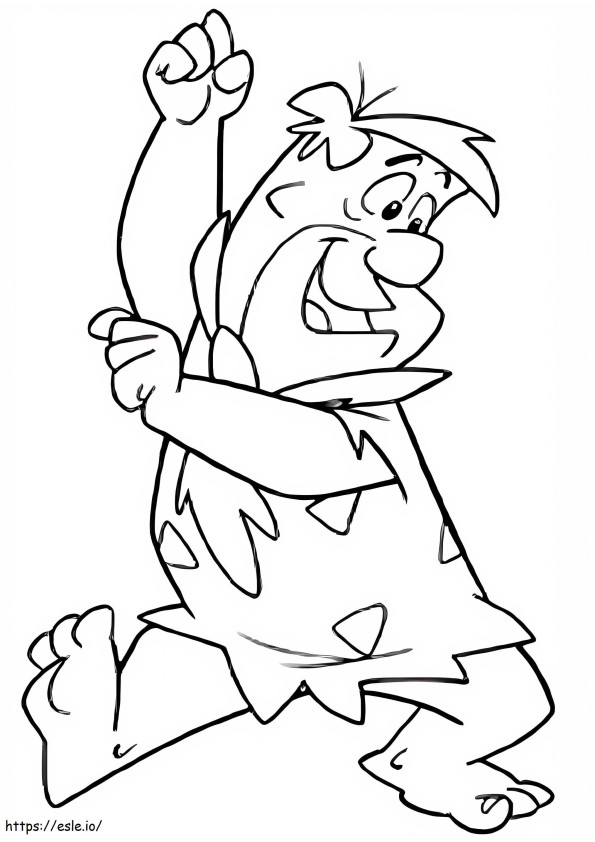 Coloriage Fred Flintstone danse à imprimer dessin