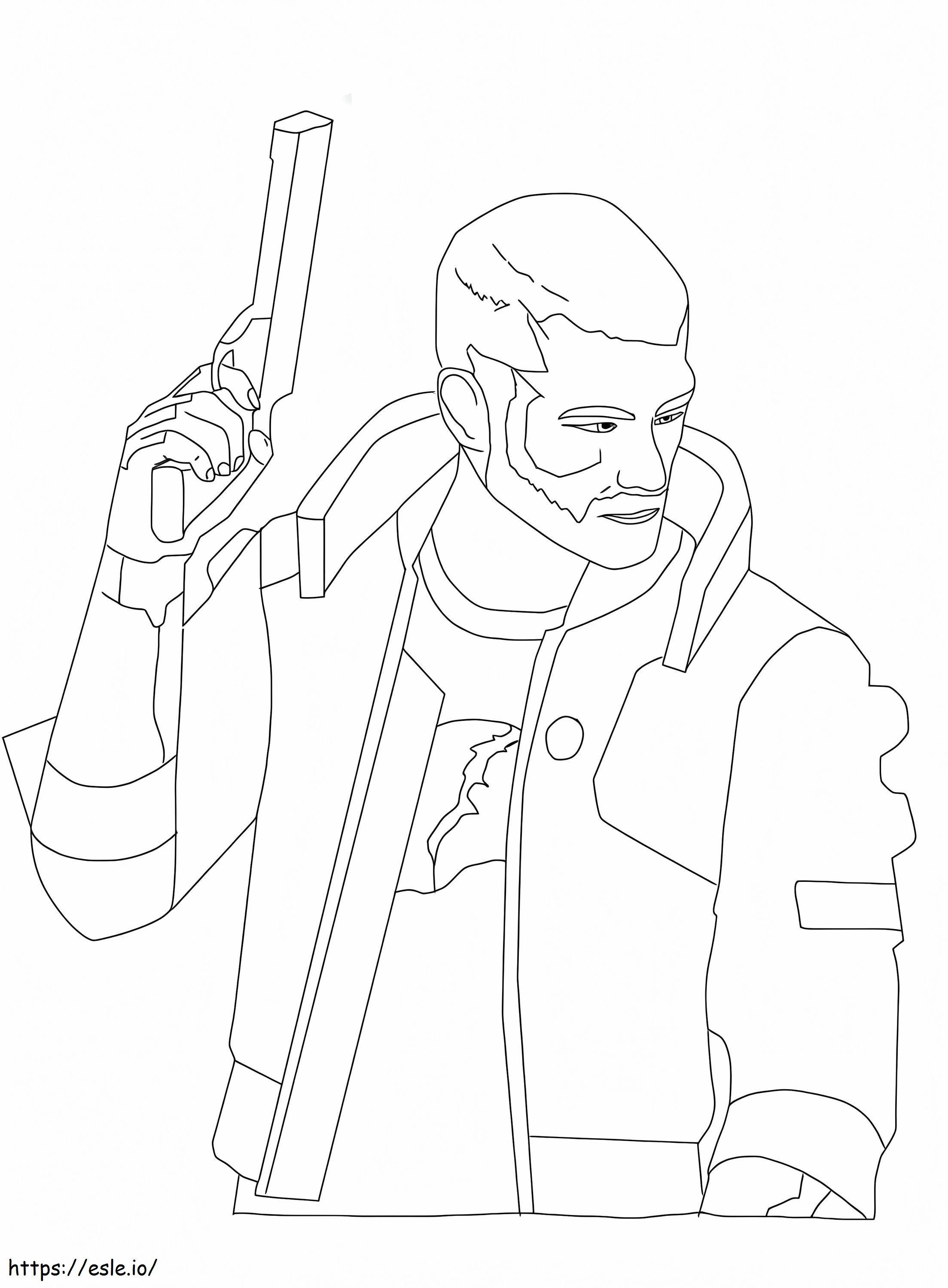 V Cyberpunk 2077 coloring page