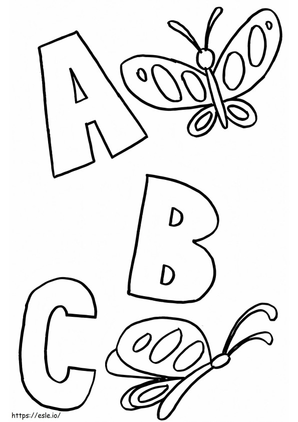 Borboletas com ABC para colorir