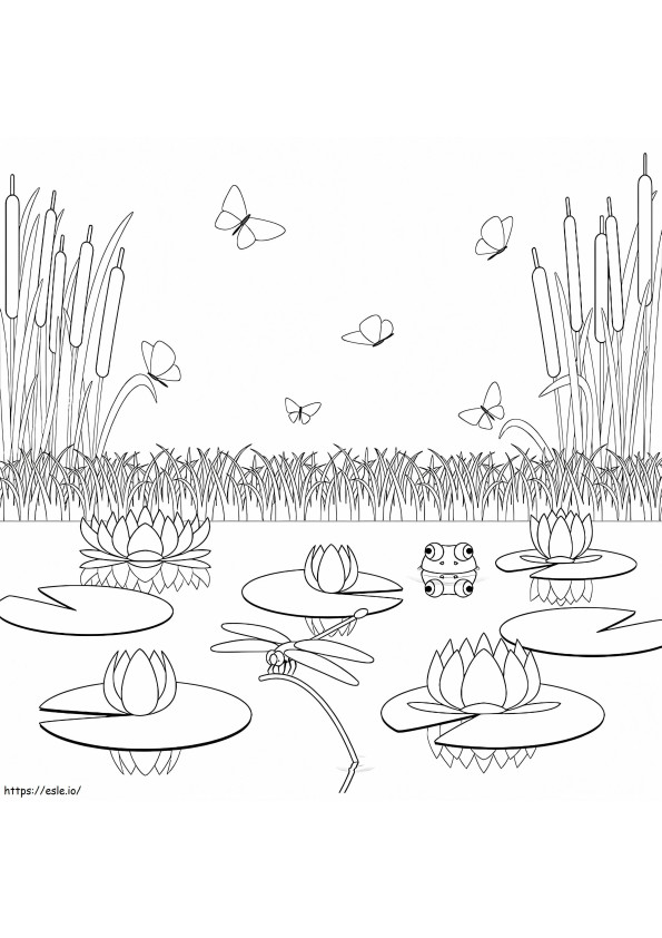 Lake To Color coloring page
