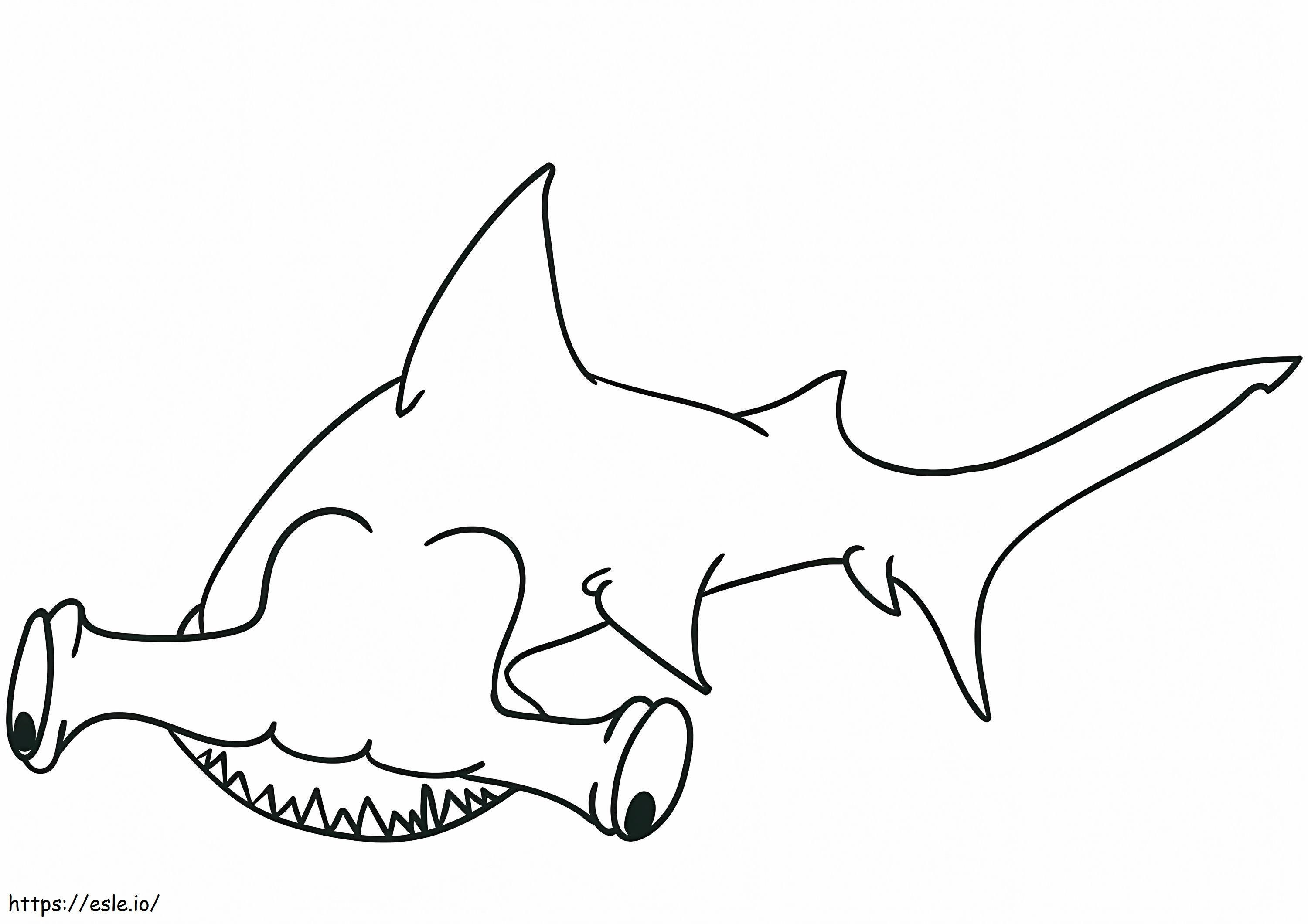 Tubarão-martelo malvado para colorir