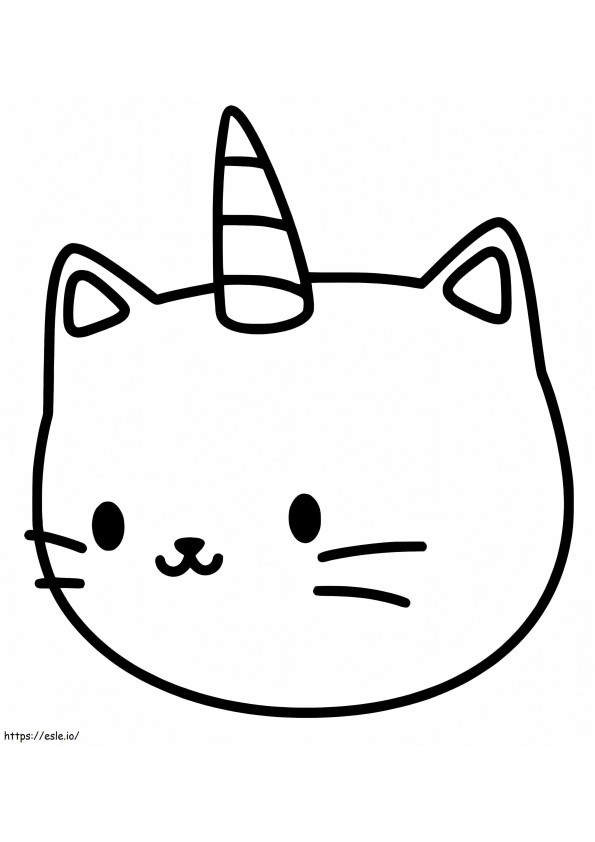 Coloriage Visage de chat licorne à imprimer dessin