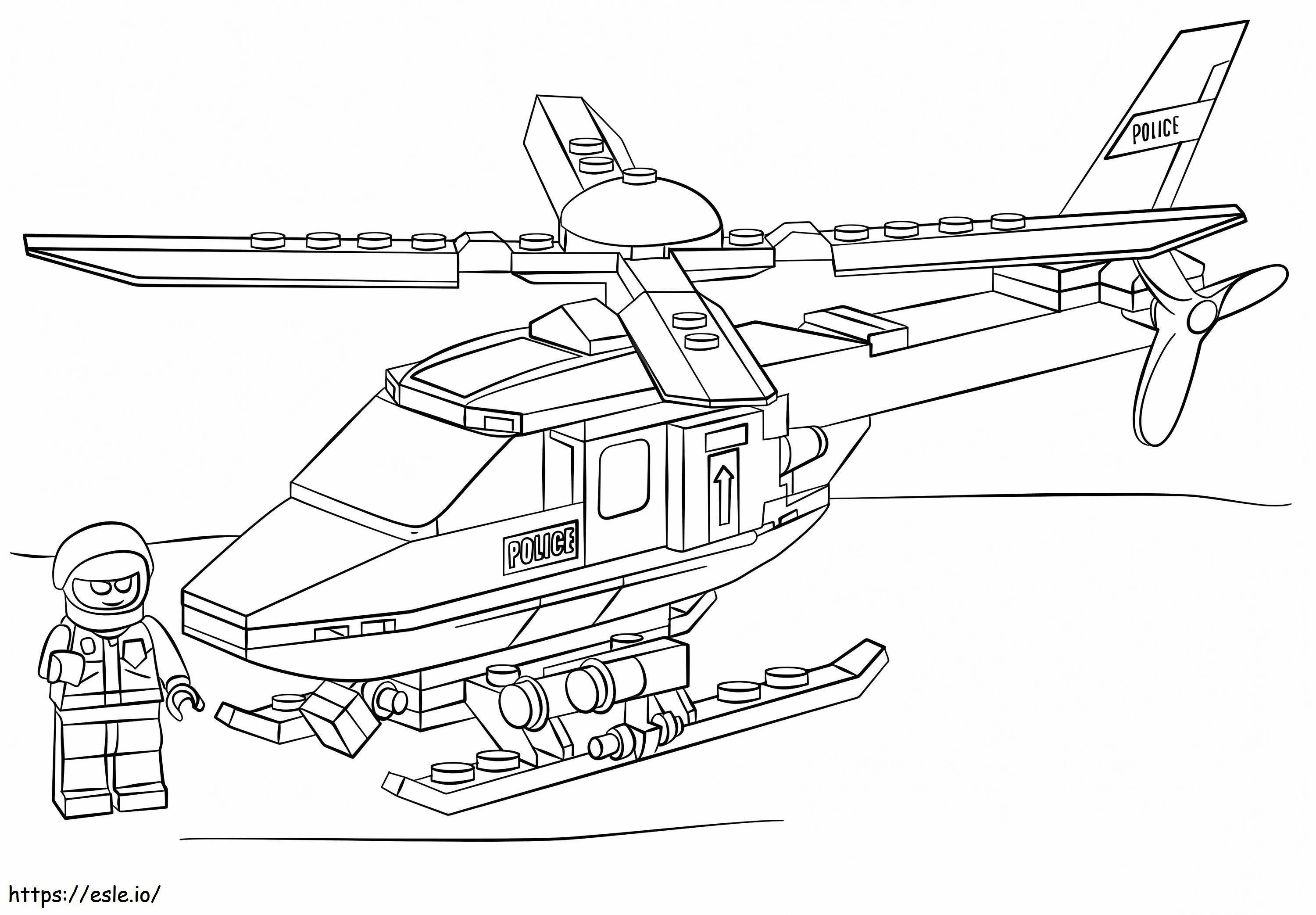 Coloriage Hélicoptère de la police de Lego City à imprimer dessin
