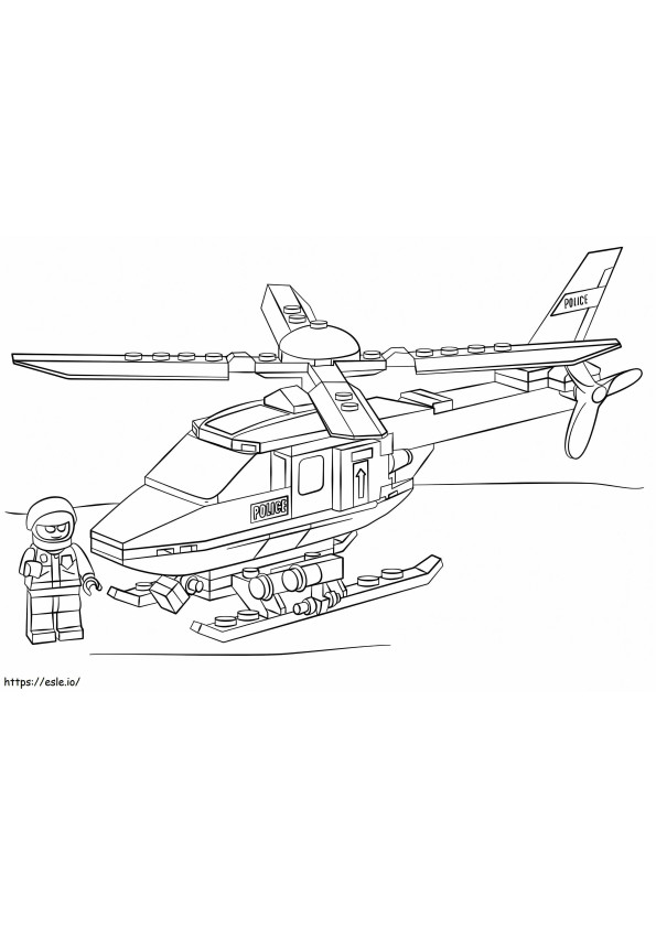 Lego City politiehelikopter kleurplaat
