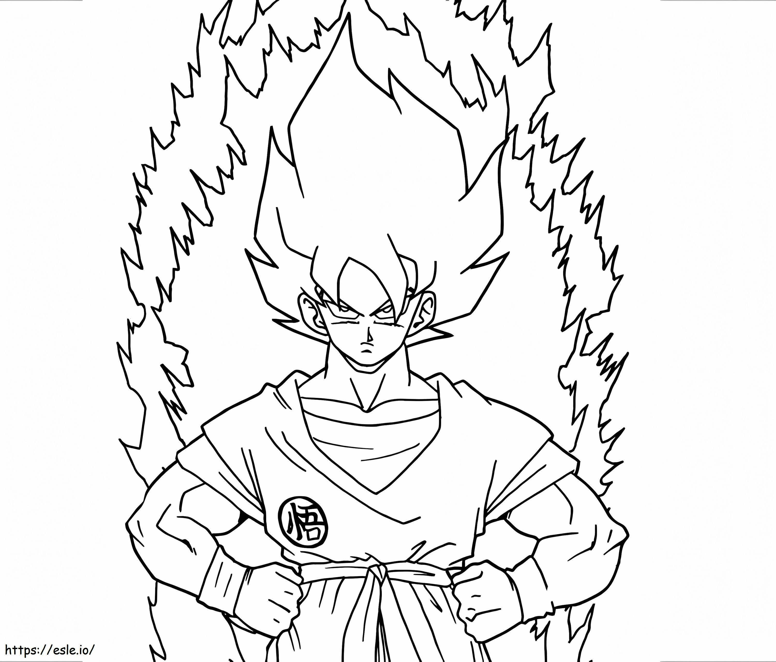 Puternic Son Goku de colorat