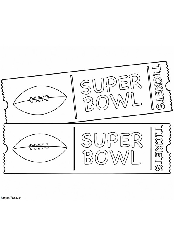 Pagina da colorare del Super Bowl dei biglietti