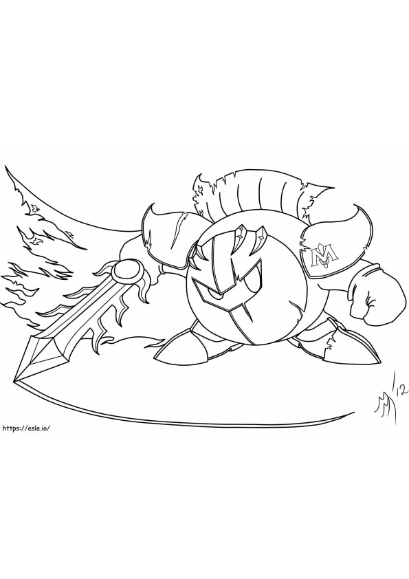 Meta Knight Kirby coloring page