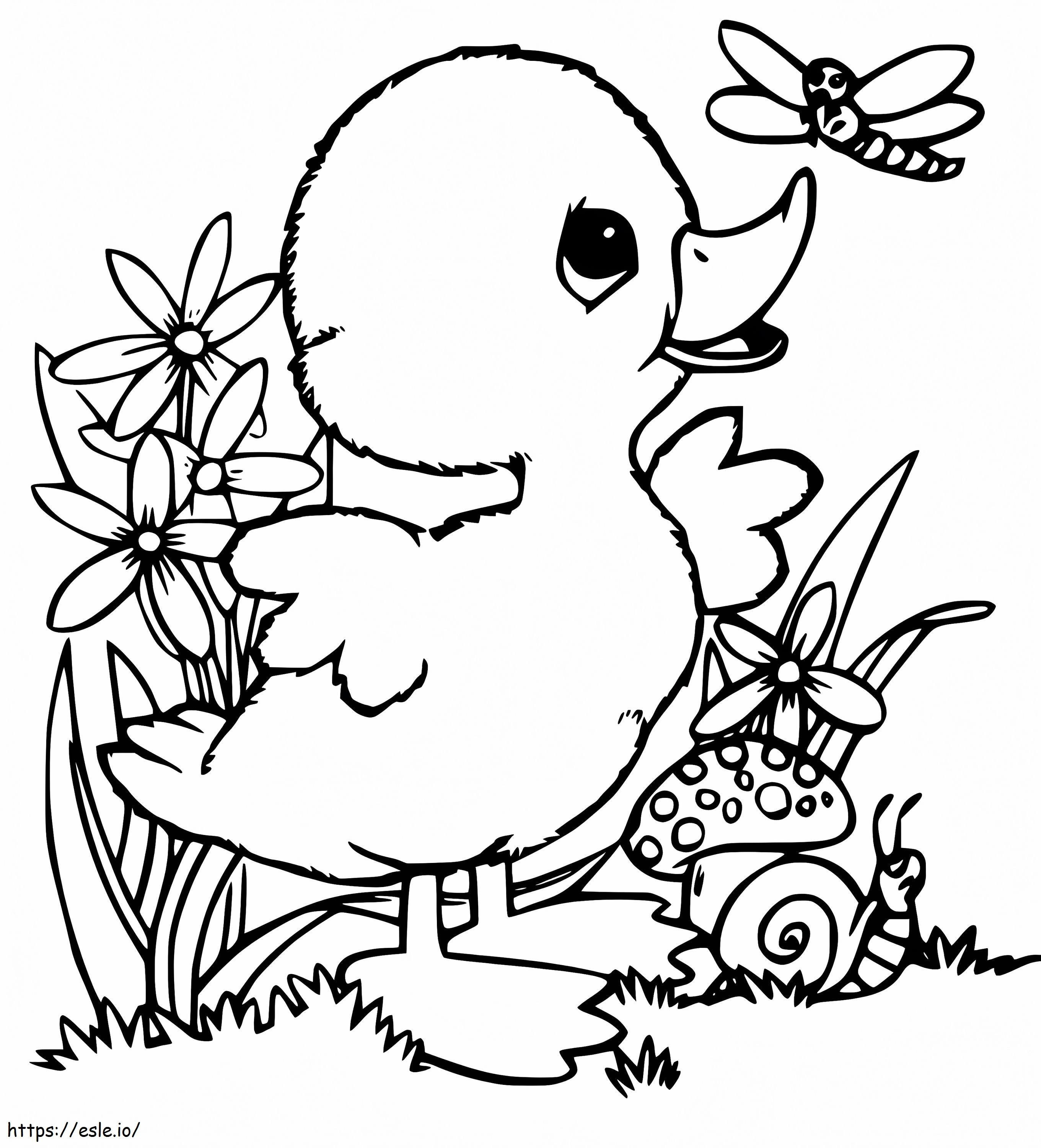Dragonfly And Duckling coloring page