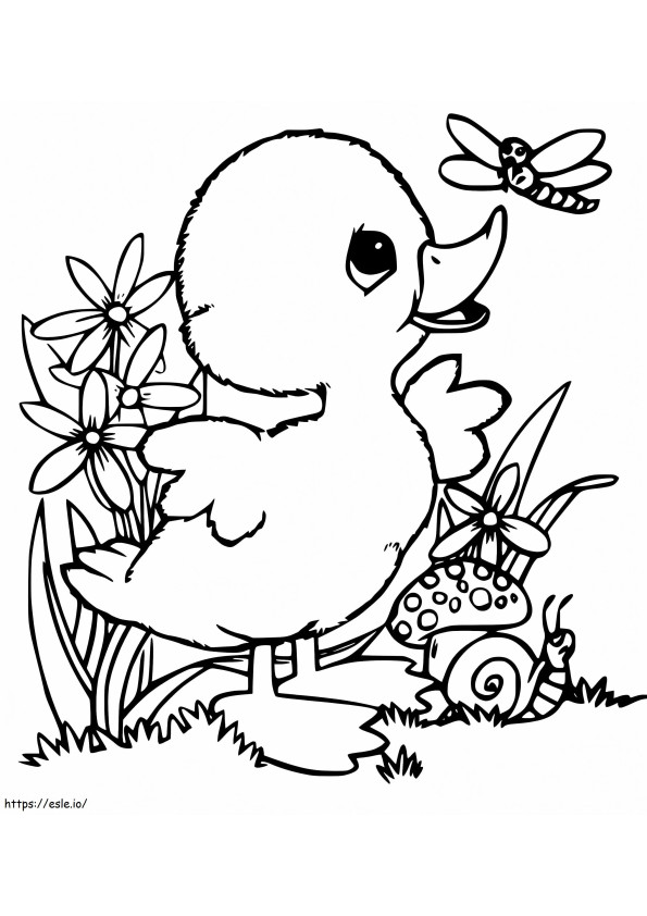 Dragonfly And Duckling coloring page