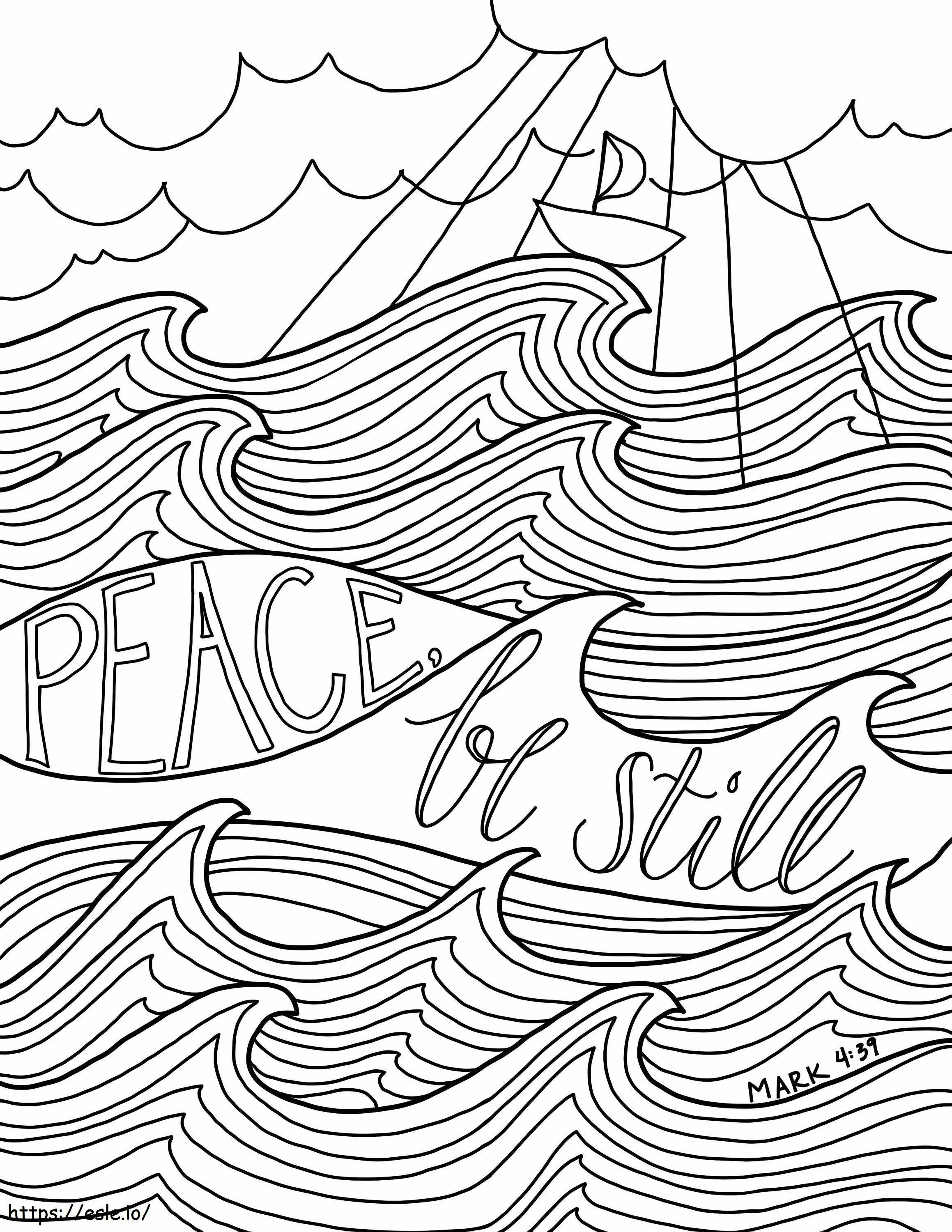 Coloriage La paix soit tranquille Bible à imprimer dessin