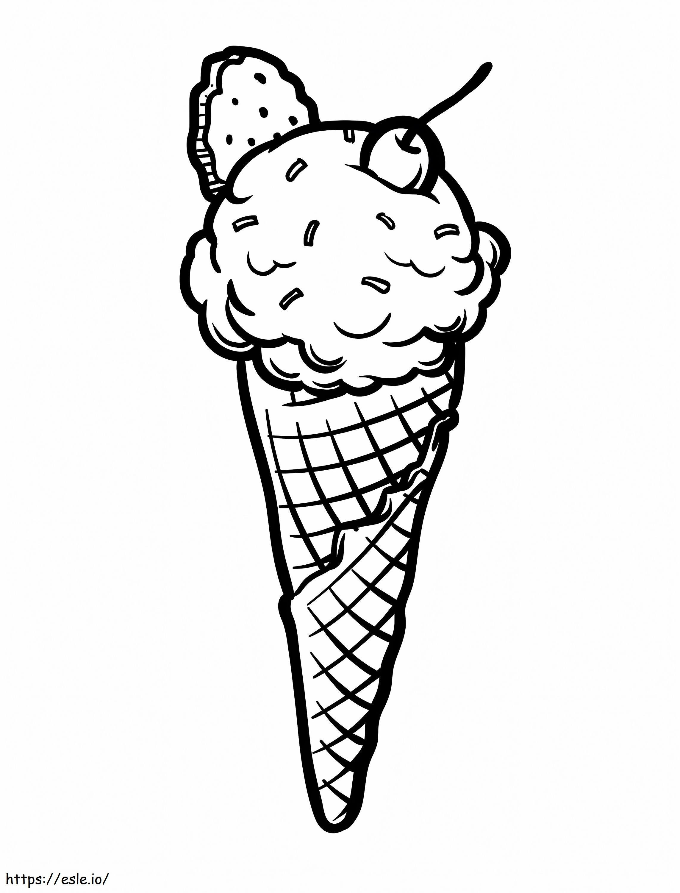 クールアイスクリーム ぬりえ - 塗り絵