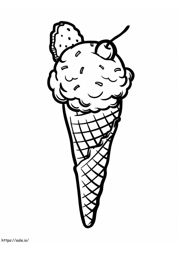 クールアイスクリーム ぬりえ - 塗り絵