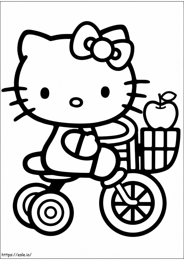 1534321139 Hello Kitty Ciclismo A4 para colorear