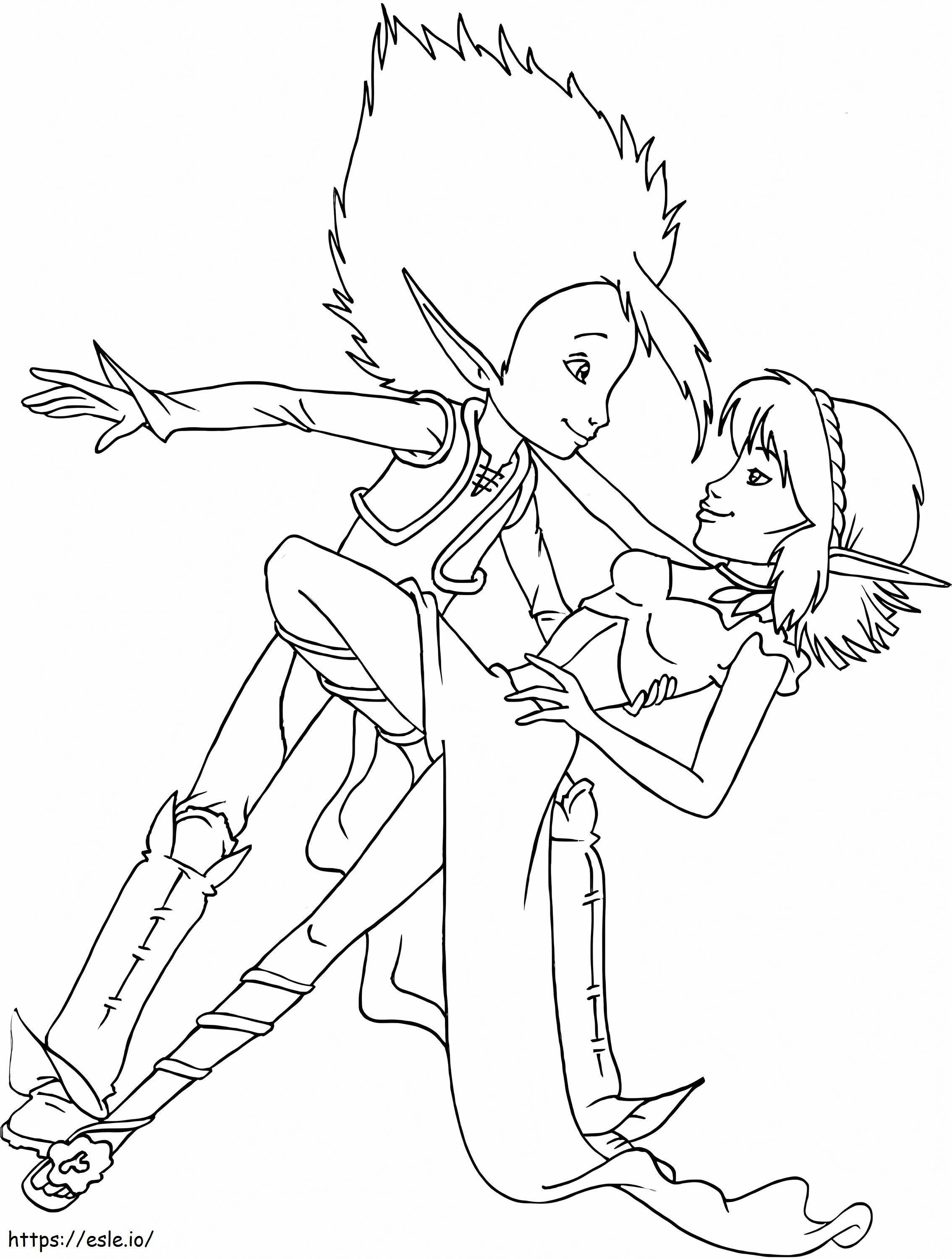 1566891982 Arthur And Selenia Dancing A4 coloring page