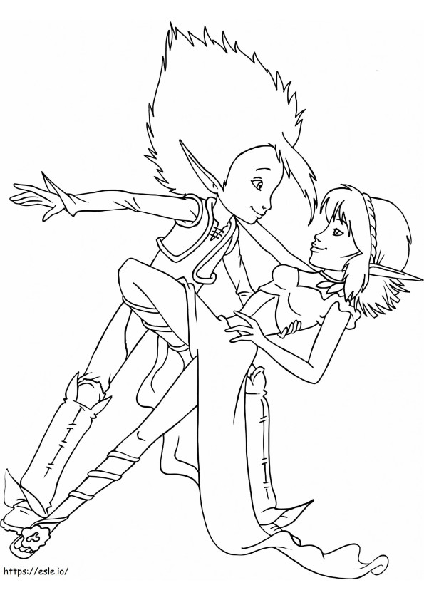 1566891982 Arthur And Selenia Dancing A4 coloring page