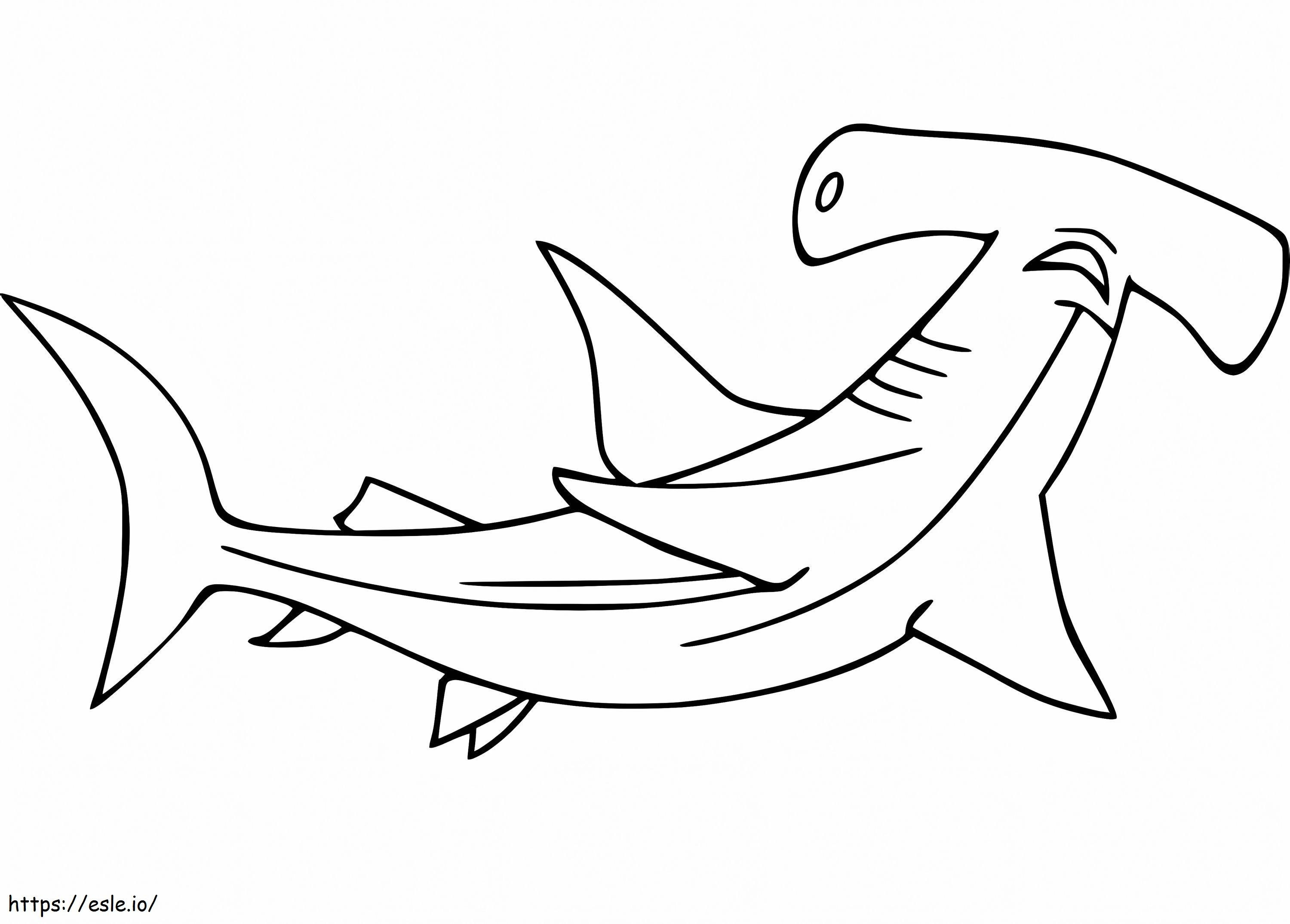 Uno squalo martello da colorare