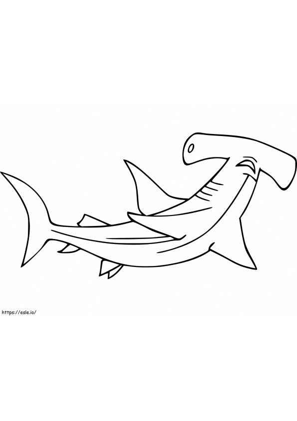 Un tiburón martillo para colorear