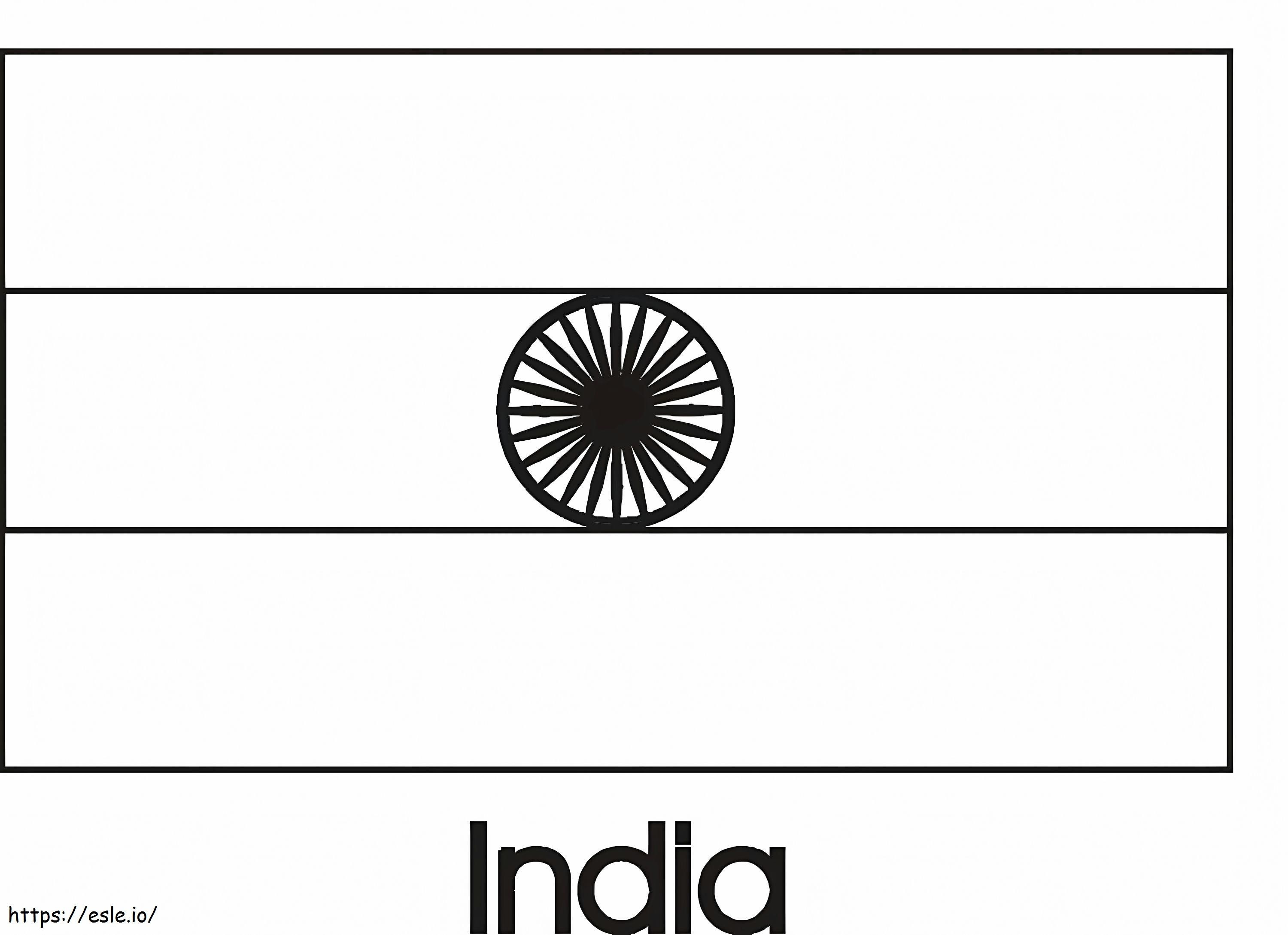Steagul Indiei de colorat