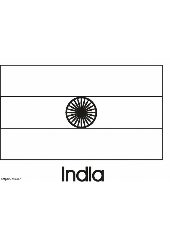 Intian lippu värityskuva
