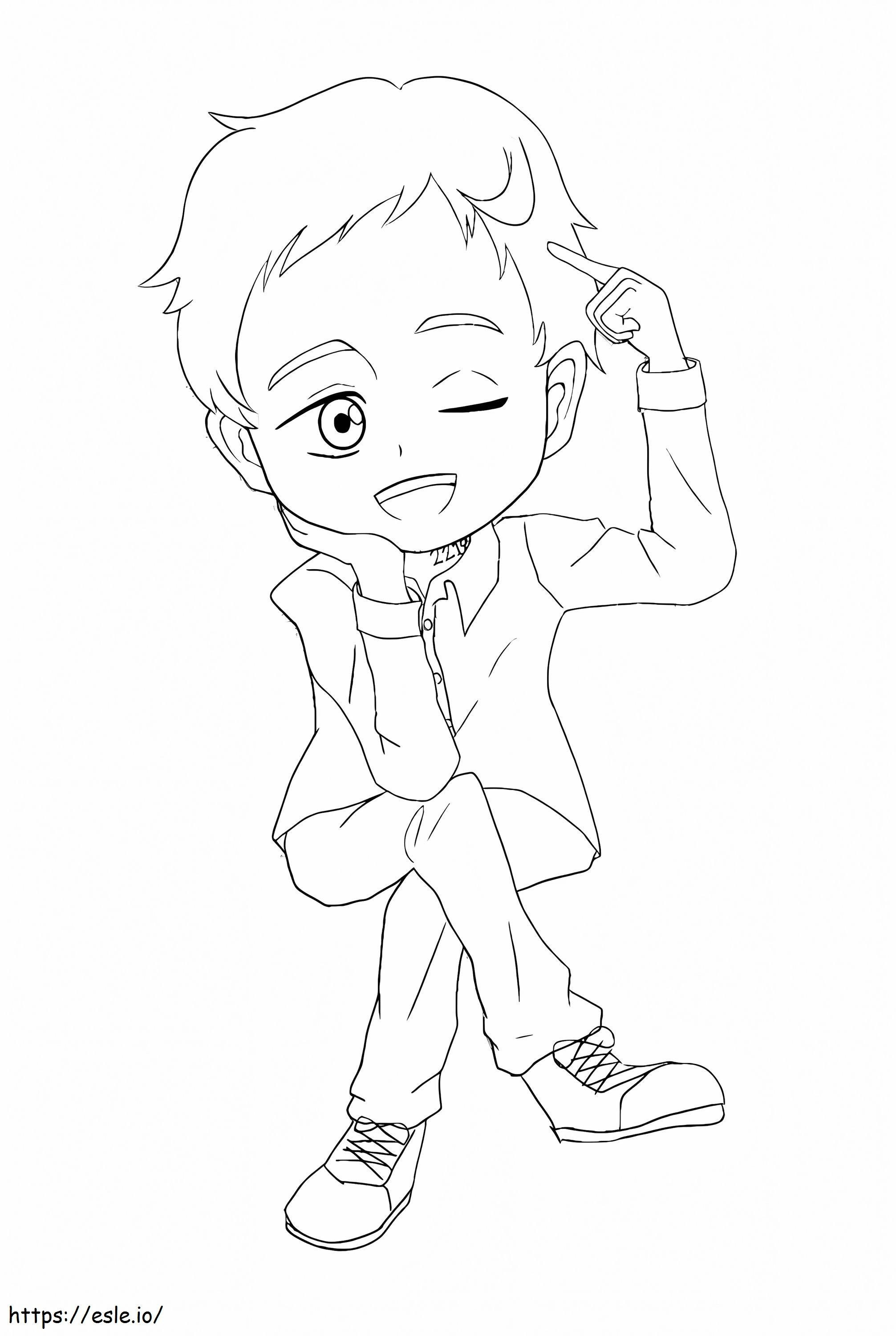 Chibi Norman coloring page
