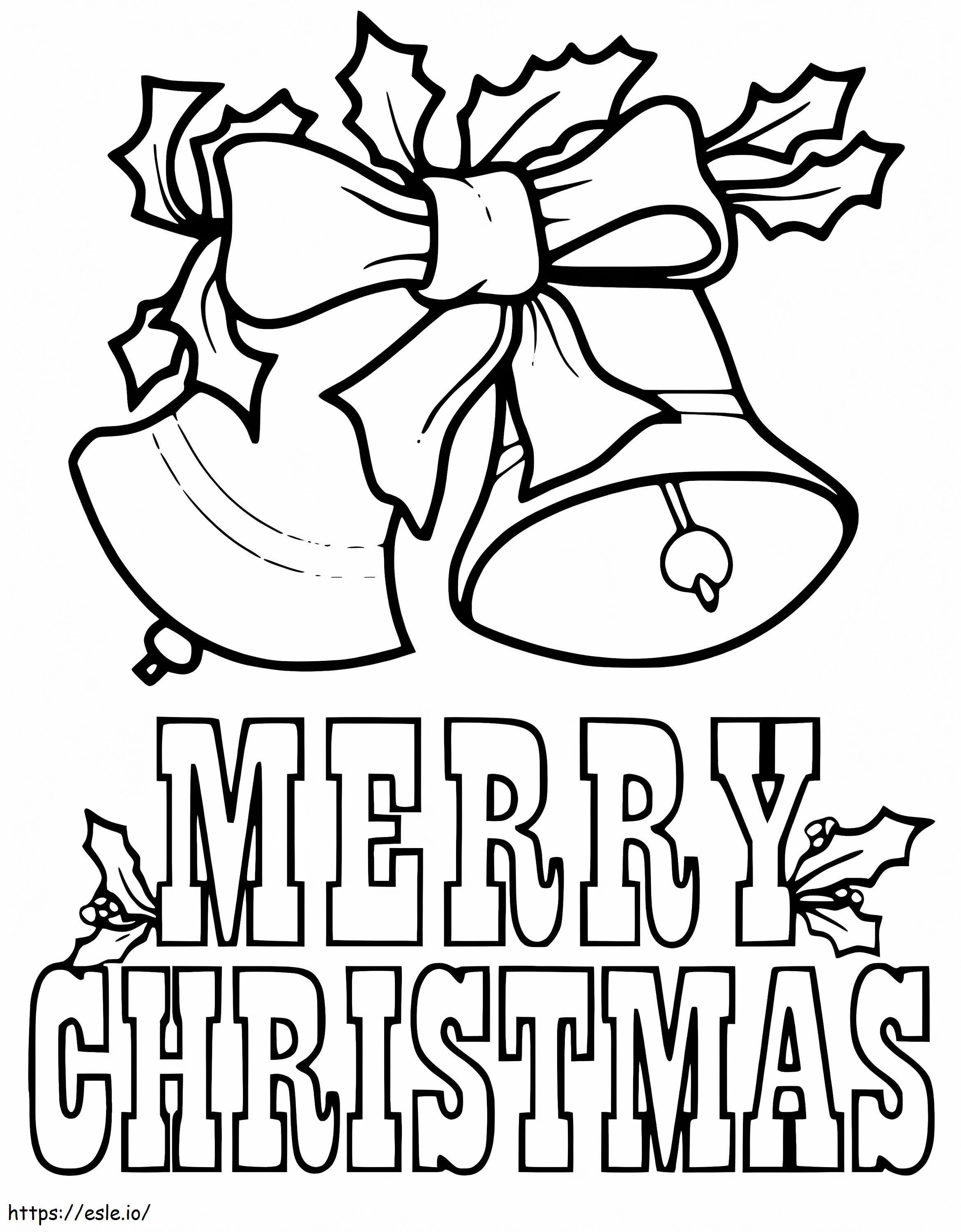Coloriage Joyeux Noël cloches à imprimer dessin