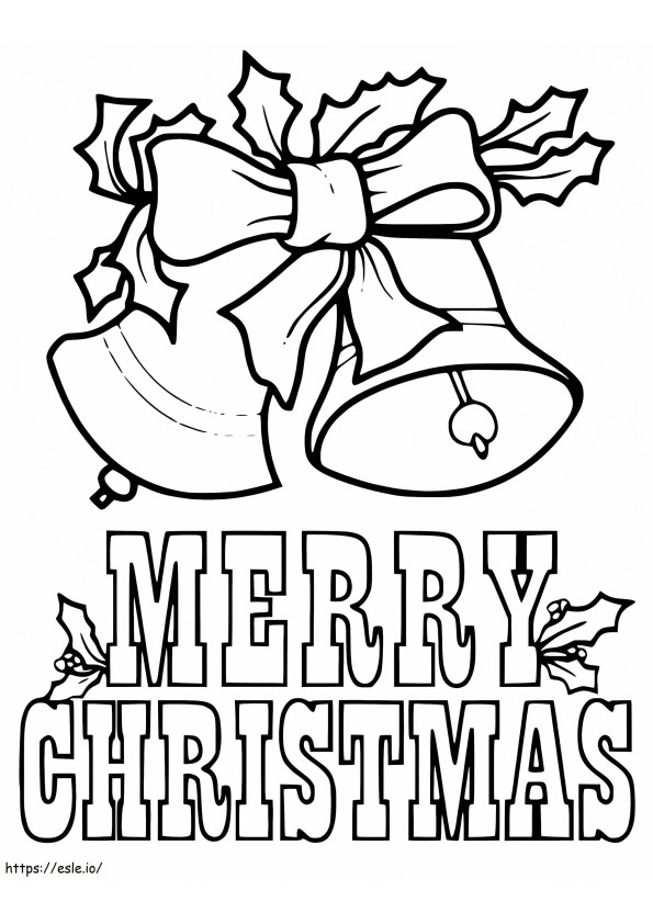 Coloriage Joyeux Noël cloches à imprimer dessin