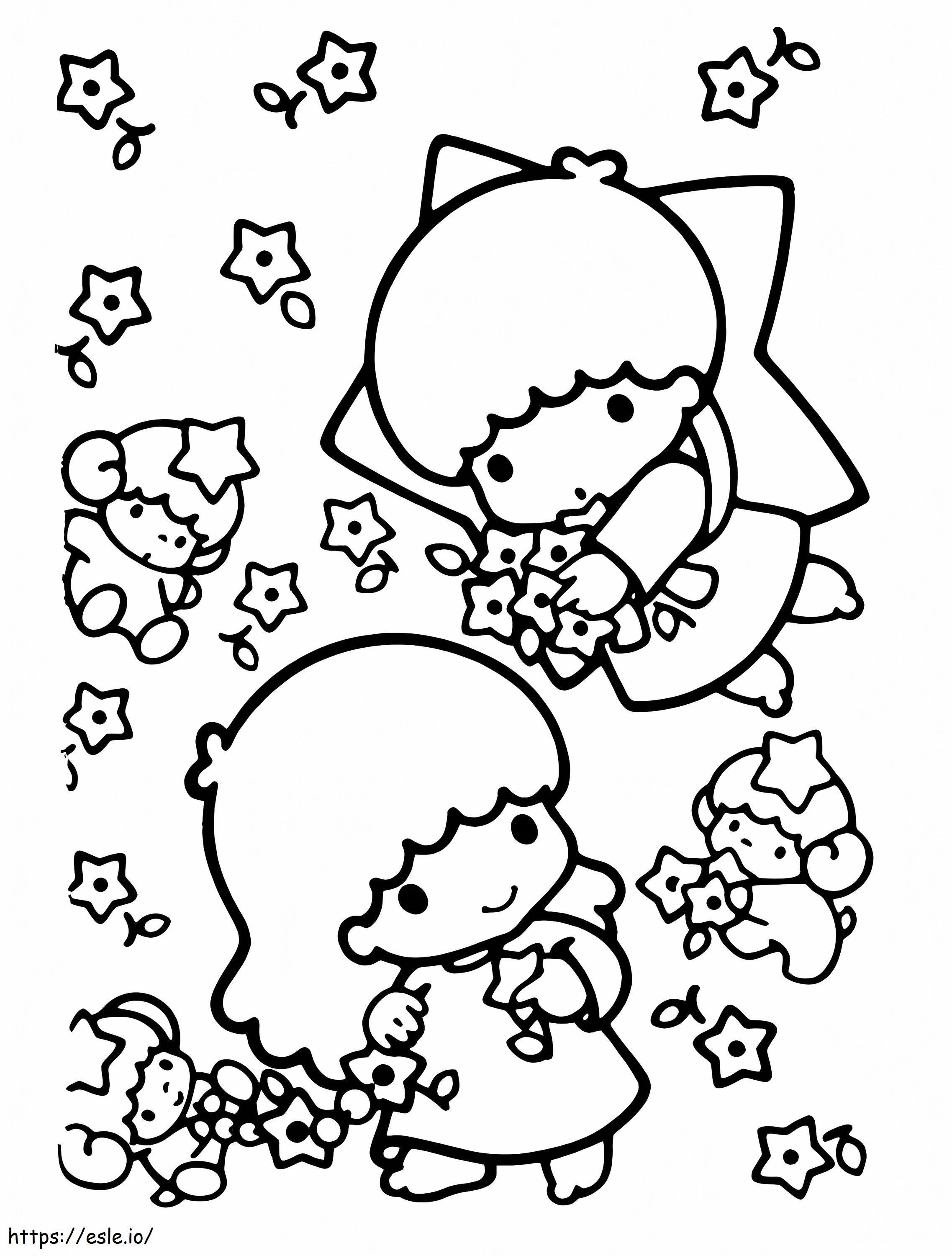 Coloriage Petites étoiles jumelles 2 à imprimer dessin