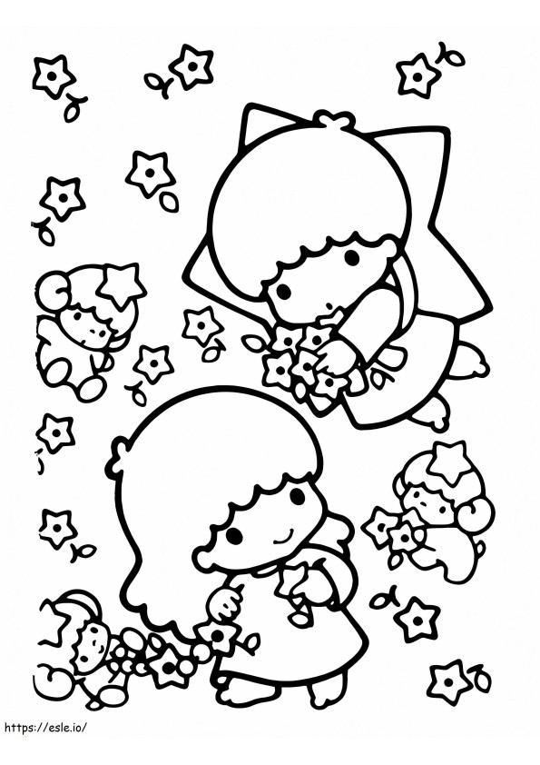 Coloriage Petites étoiles jumelles 2 à imprimer dessin