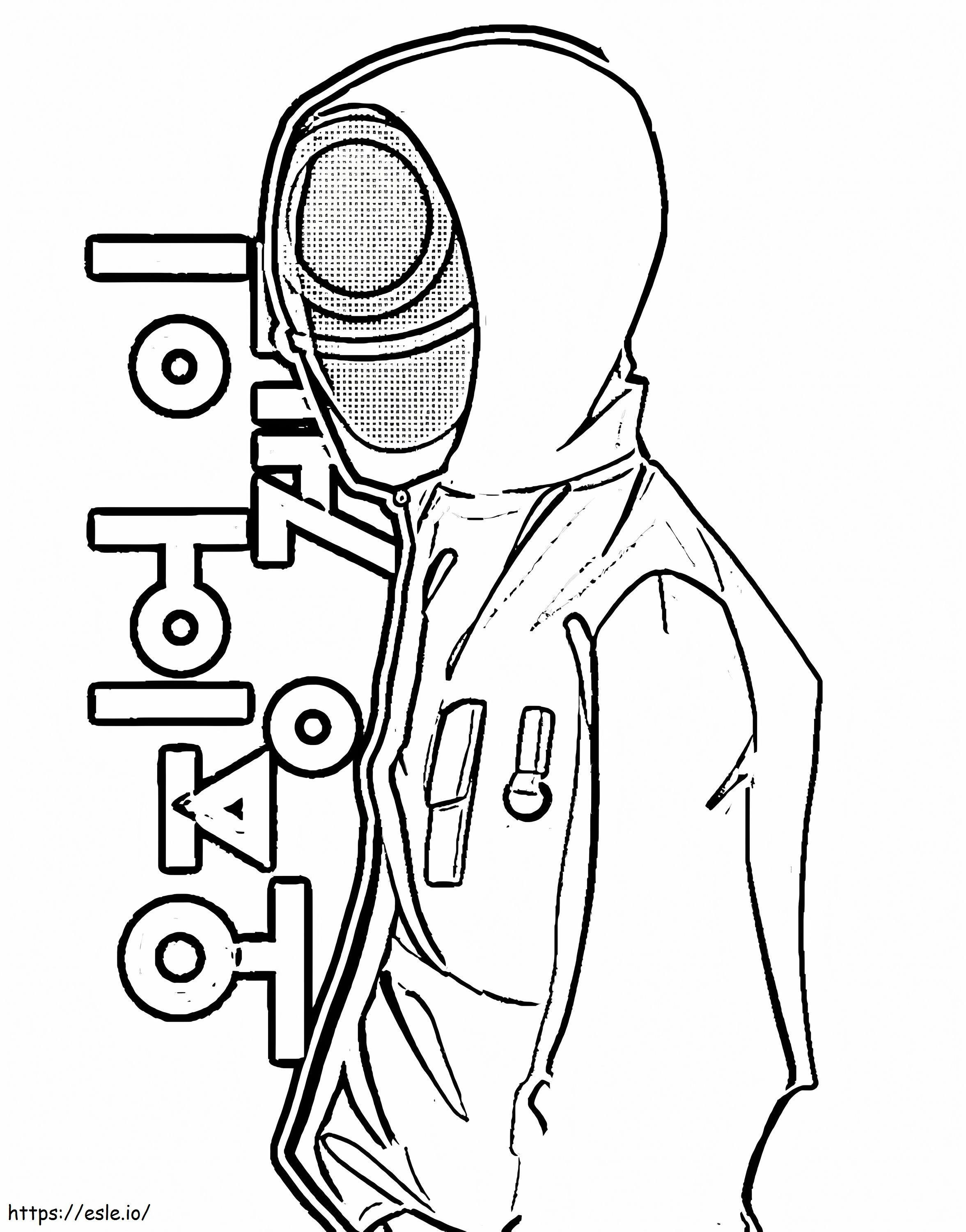 Round Face Red Guard Uniform coloring page
