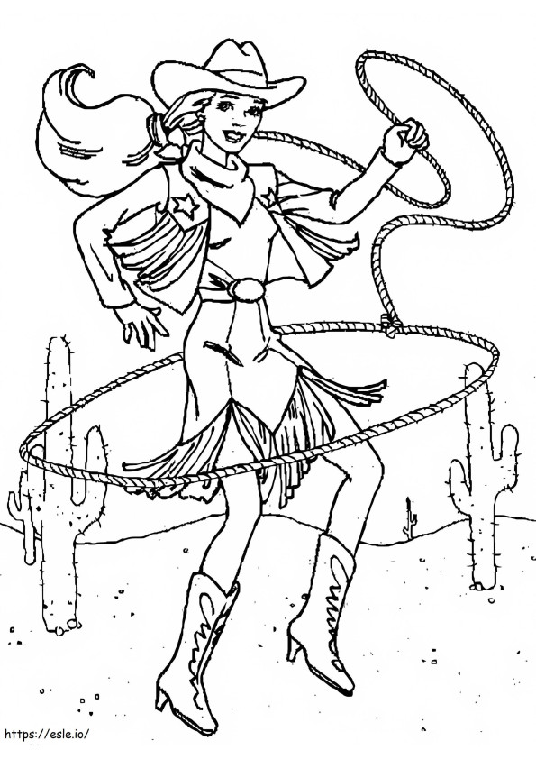Awesome Cowgirl coloring page