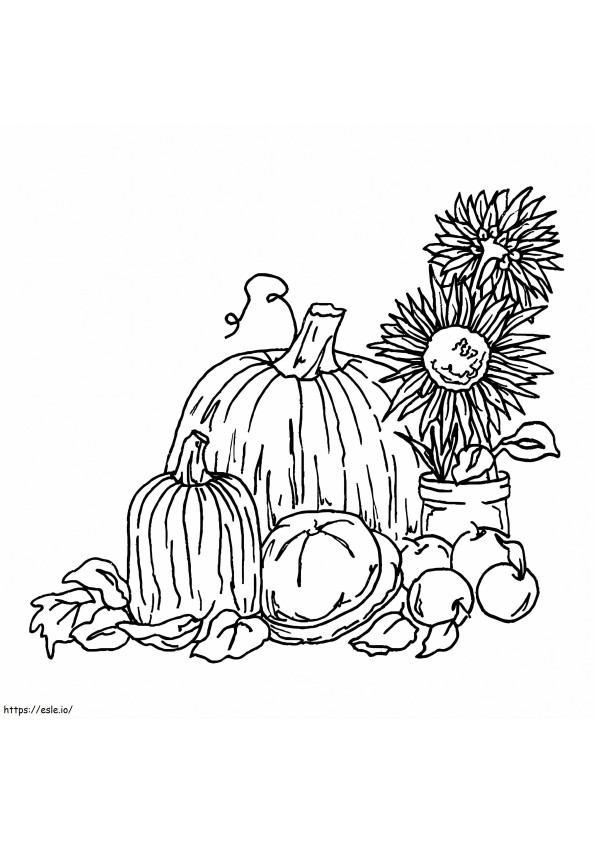 Coloriage Récolte d'automne 3 à imprimer dessin