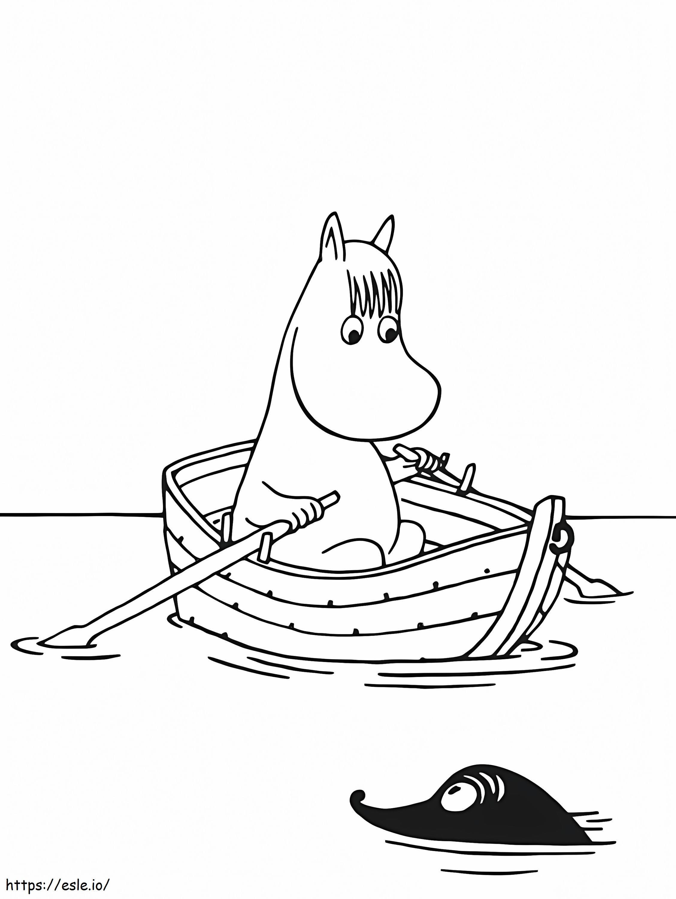 Snorkmaiden On Boat Coloring Page