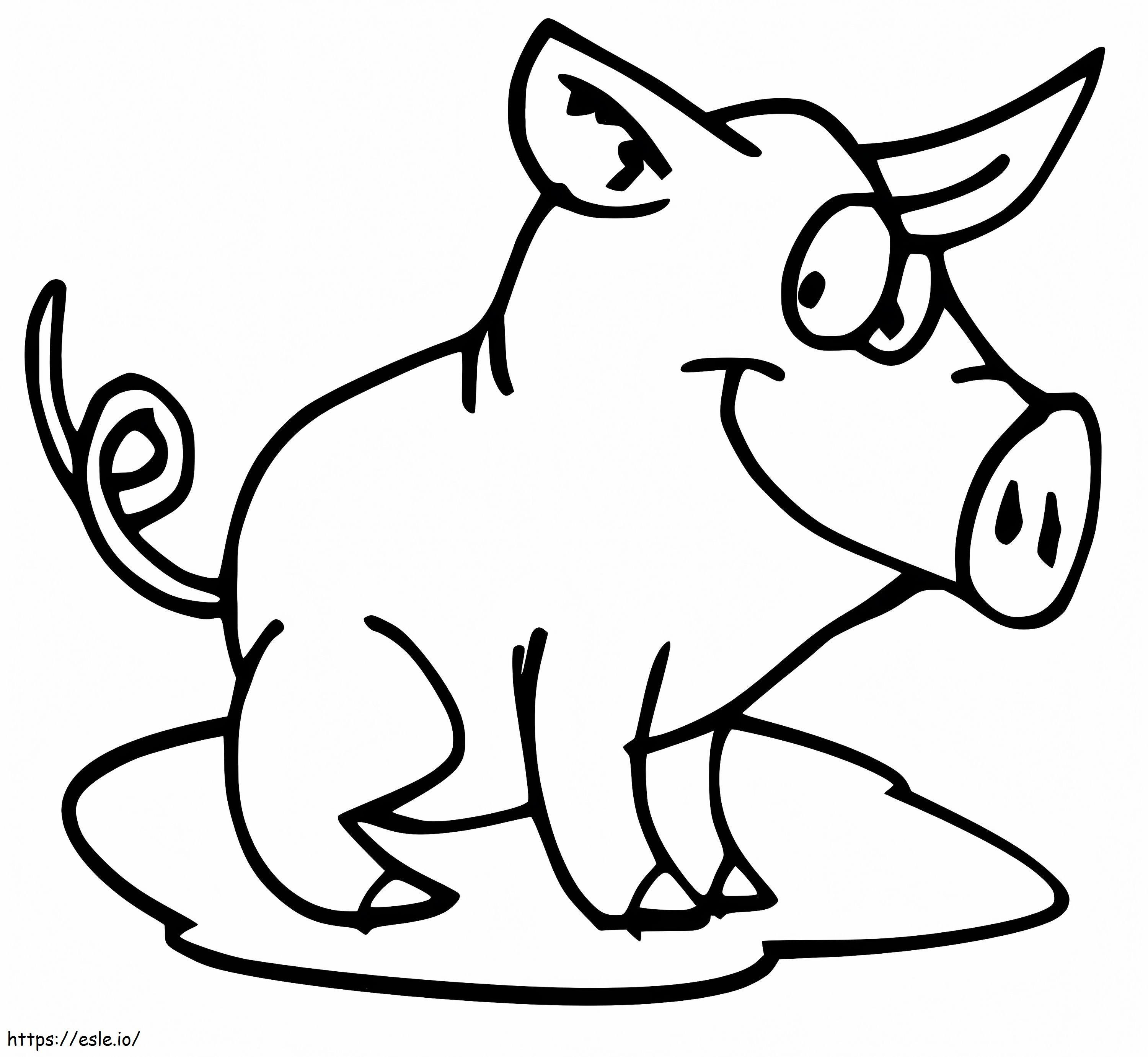 Coloriage Bébé cochon normal à imprimer dessin