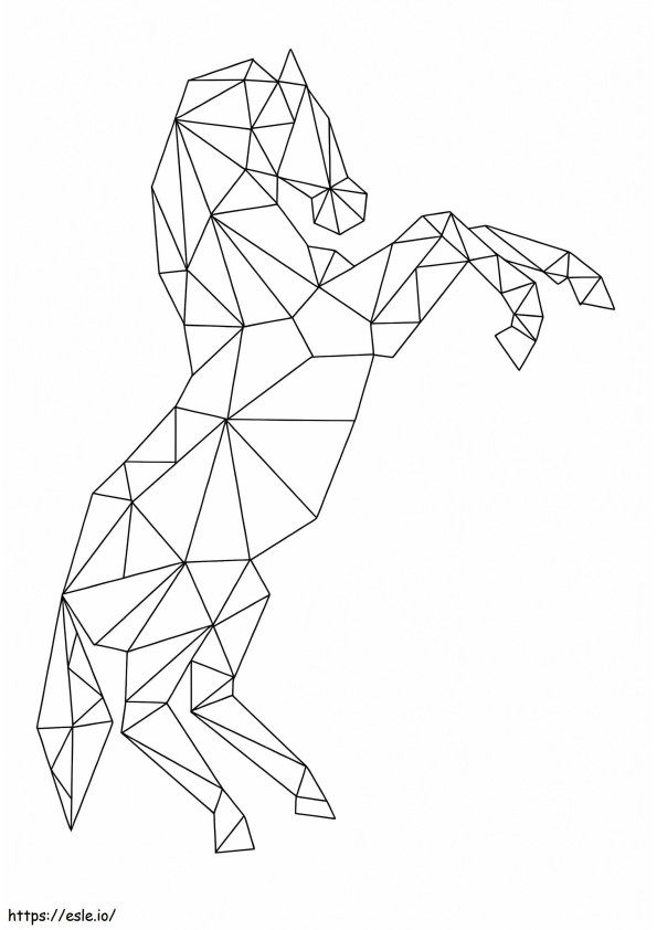 Origami hevonen värityskuva