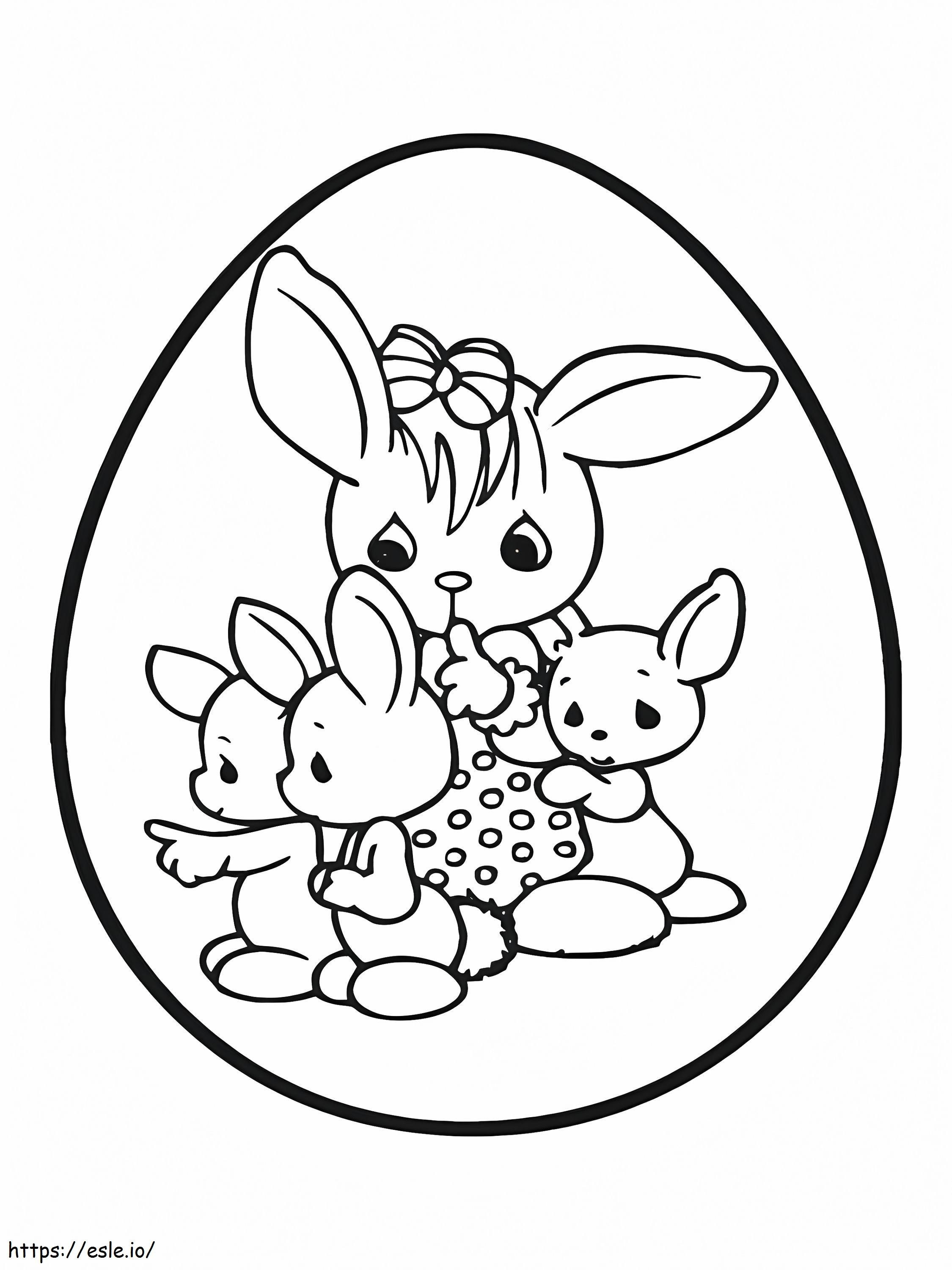 Easter Bunnies coloring page