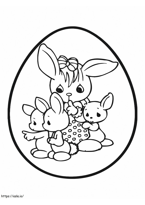 Coloriage Lapins de Pâques à imprimer dessin