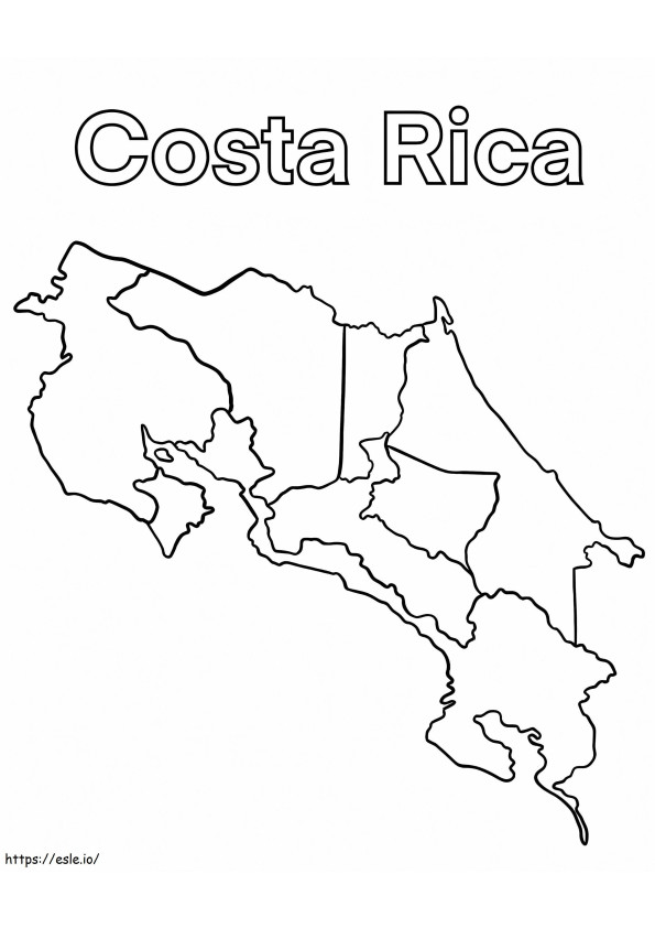 Mapa de Costa Rica para colorear