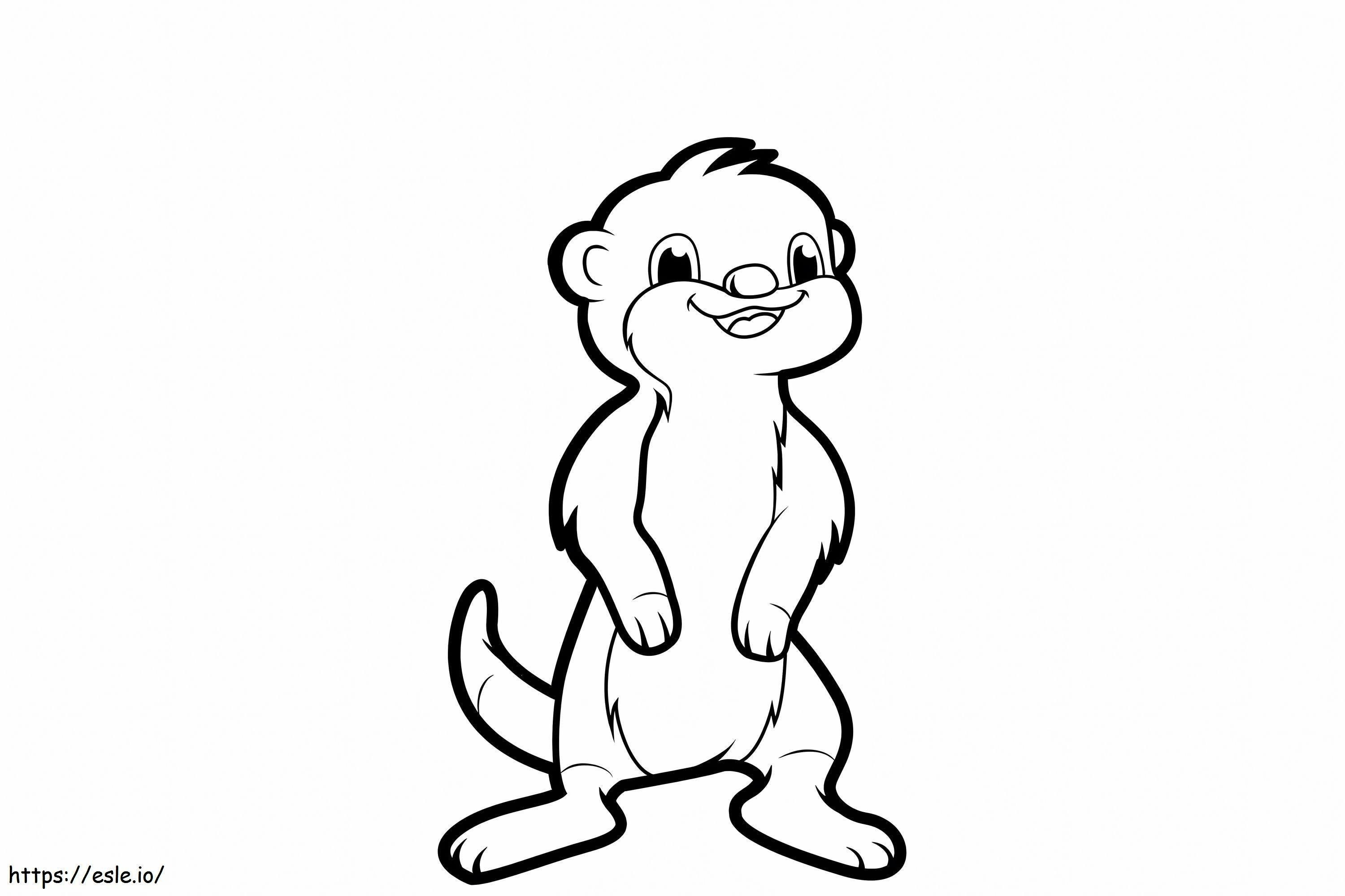 Coloriage Drôle de petit suricate à imprimer dessin