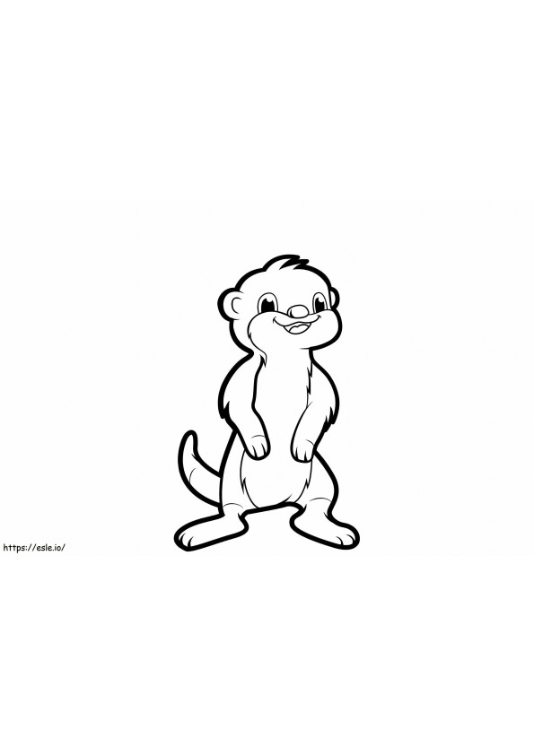 Coloriage Drôle de petit suricate à imprimer dessin