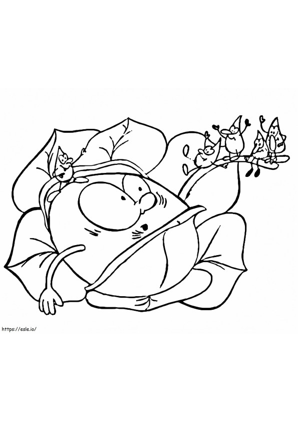 Funny Cabbage coloring page