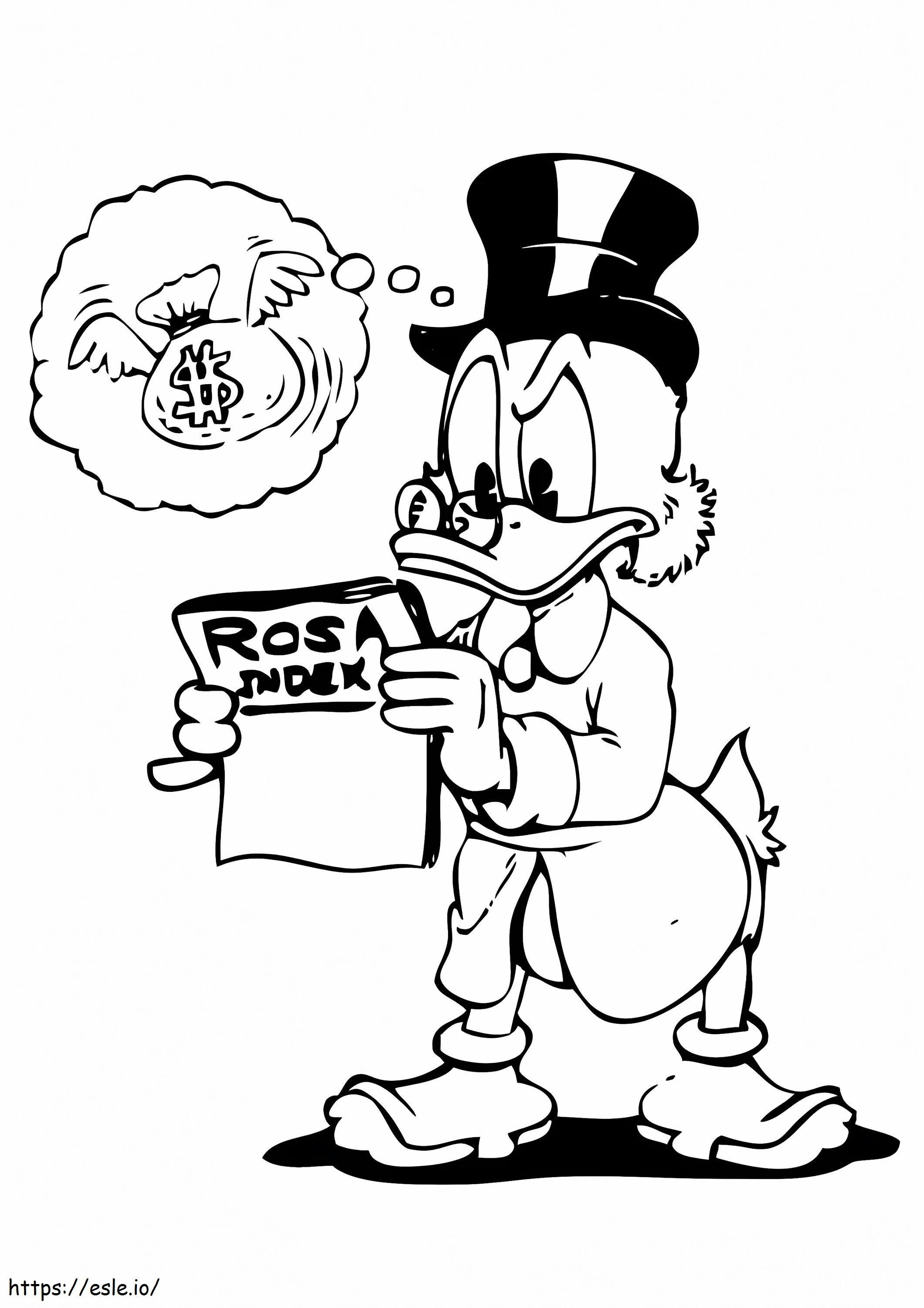 Scrooge McDuck Free Printable coloring page