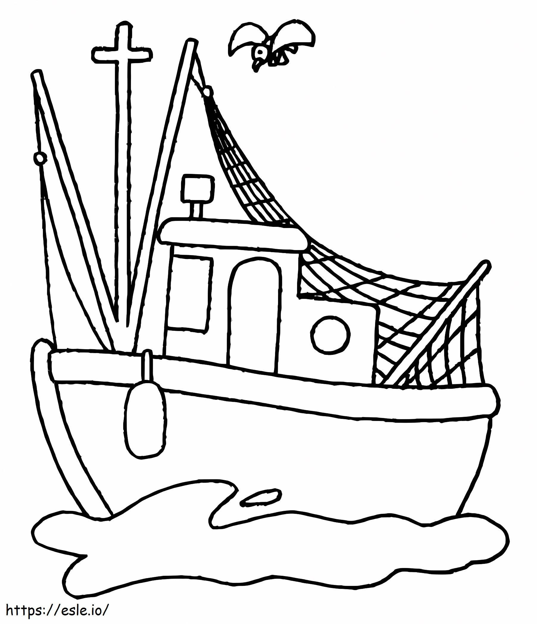Barca da pesca stampabile gratuita da colorare