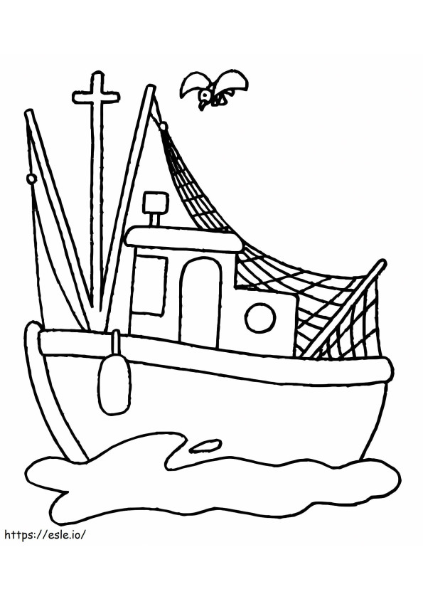 Free Printable Fishing Boat coloring page