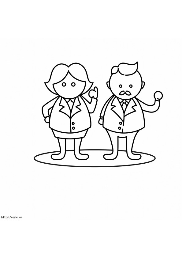Business Man And Woman coloring page