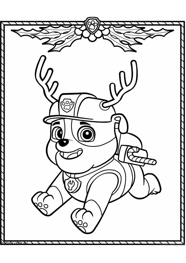 Rubble At Christmas coloring page
