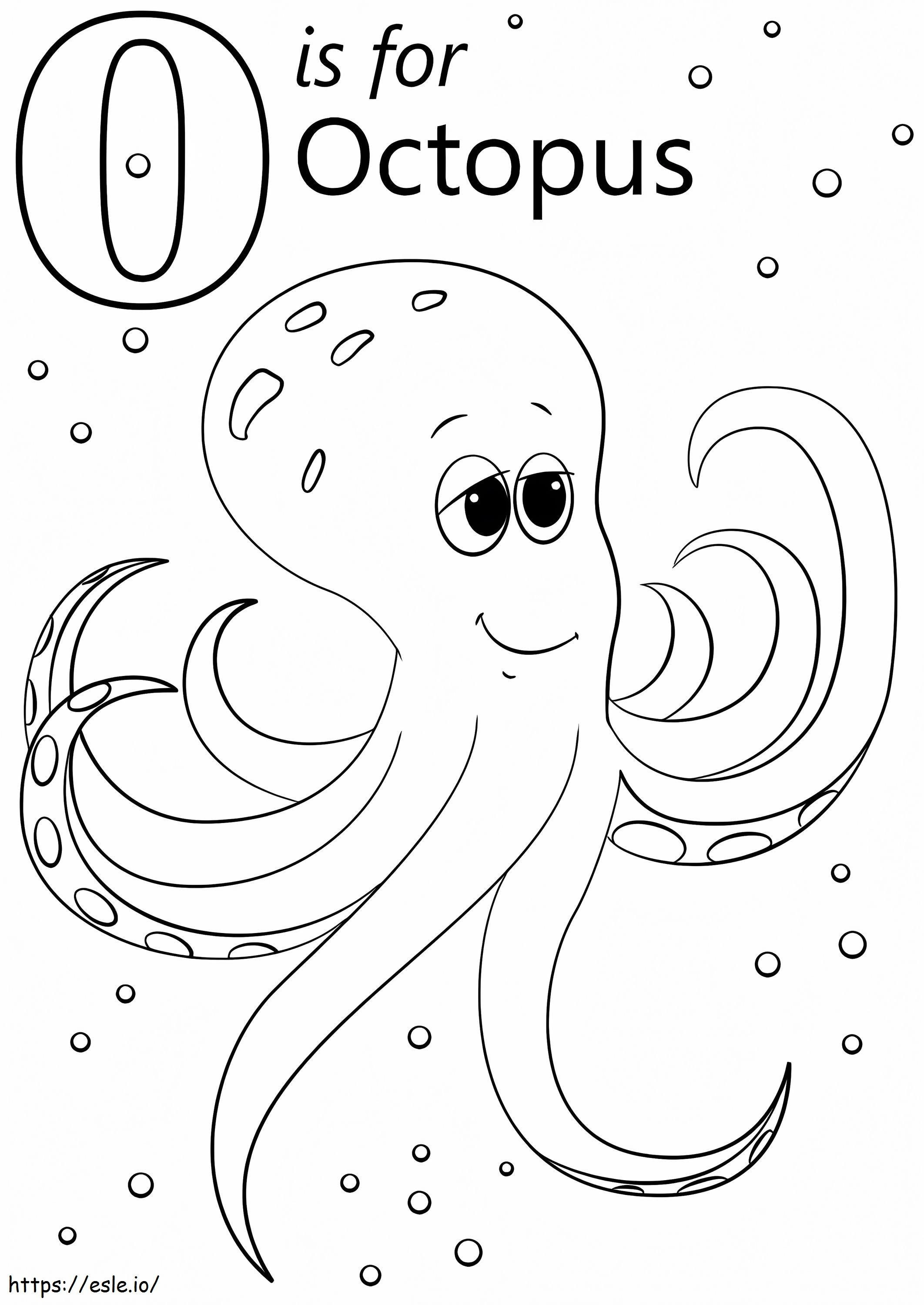 Oktopus-Buchstabe O ausmalbilder