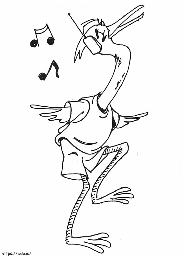 Egret Dancing coloring page