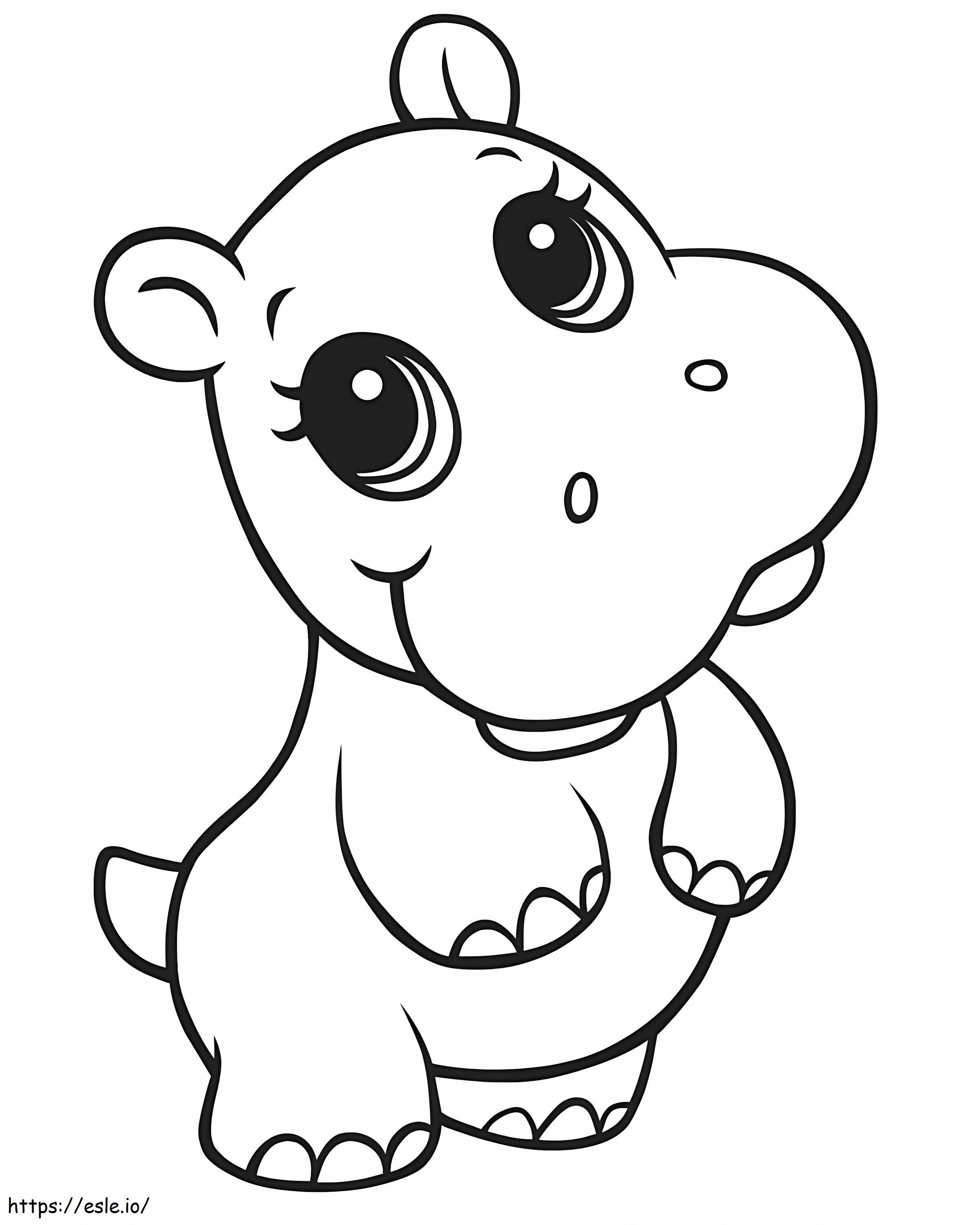 Baby Hippo de colorat
