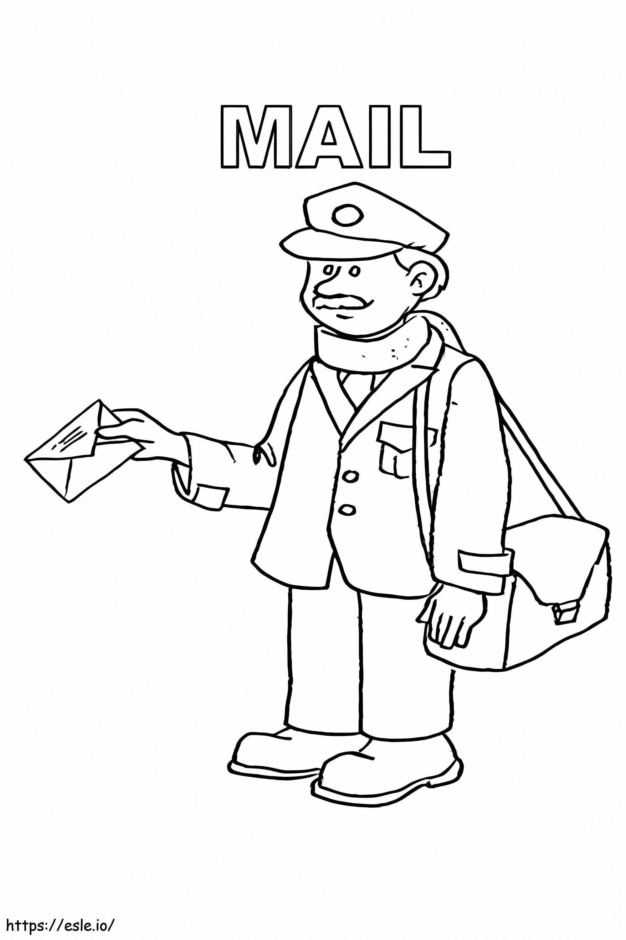 Old Postman coloring page