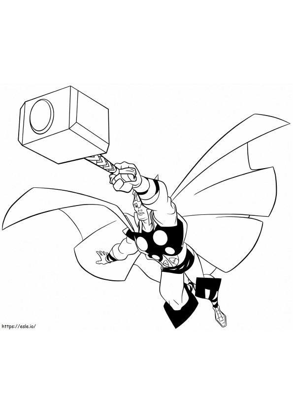 Thor Fly 1 coloring page